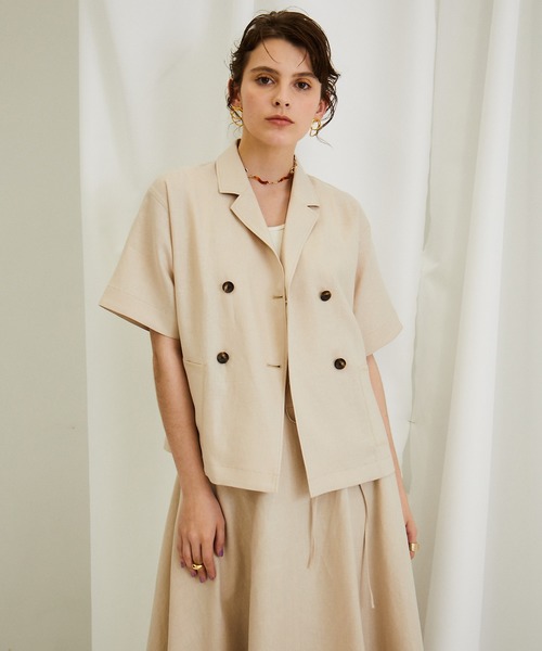 PUBLIC TOKYO（パブリックトウキョウ）の「極 MOIST LINEN JACKET（シャツ/ブラウス・レディース・ホワイト/ベージュ/サックスブルー・FREE）」の17枚目の写真