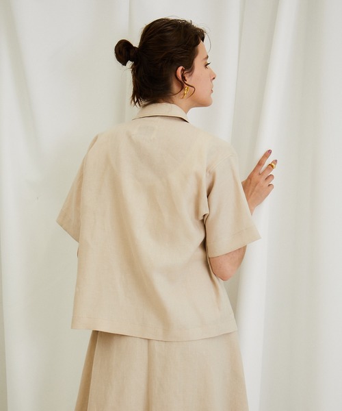 PUBLIC TOKYO（パブリックトウキョウ）の「極 MOIST LINEN JACKET（シャツ/ブラウス・レディース・ホワイト/ベージュ/サックスブルー・FREE）」の13枚目の写真