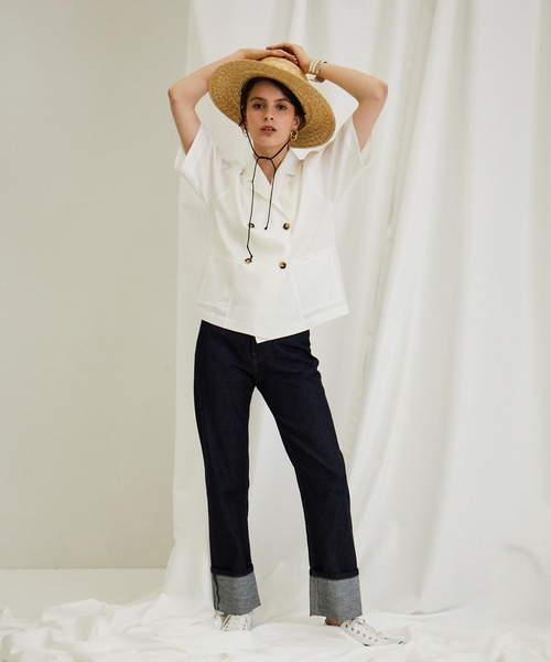 PUBLIC TOKYO（パブリックトウキョウ）の「極 MOIST LINEN JACKET（シャツ/ブラウス・レディース・ホワイト/ベージュ/サックスブルー・FREE）」の11枚目の写真