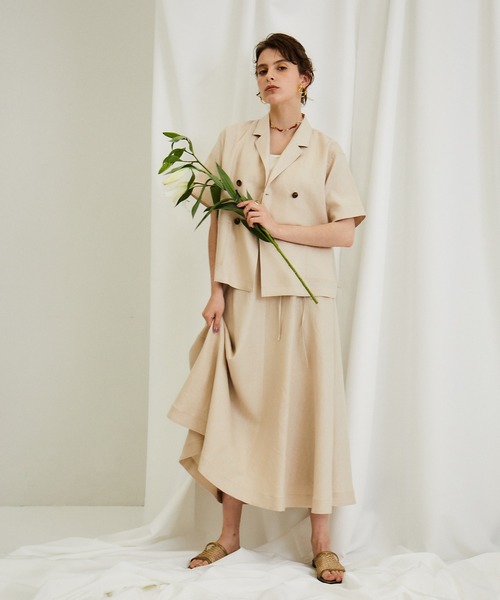 PUBLIC TOKYO（パブリックトウキョウ）の「極 MOIST LINEN JACKET（シャツ/ブラウス・レディース・ホワイト/ベージュ/サックスブルー・FREE）」の4枚目の写真