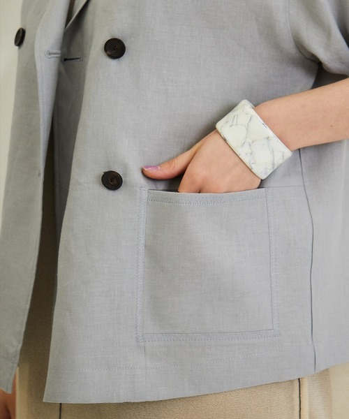 PUBLIC TOKYO（パブリックトウキョウ）の「極 MOIST LINEN JACKET（シャツ/ブラウス・レディース・ホワイト/ベージュ/サックスブルー・FREE）」の18枚目の写真