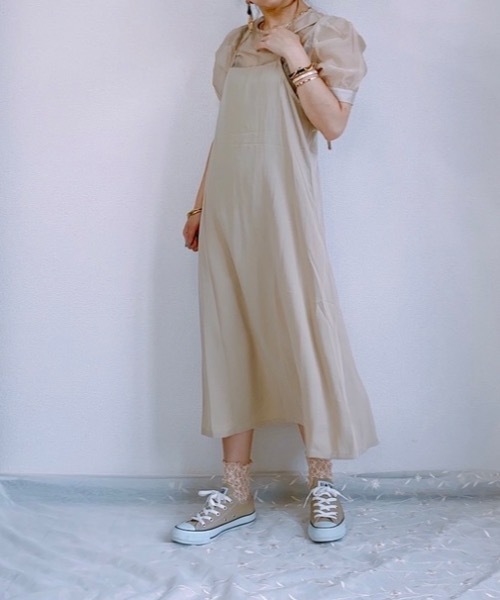 セール サテンキャミワンピ シアプルオーバーセット Zozo限定商品 ワンピース Ap Retro アプレトロ のファッション通販 Zozotown