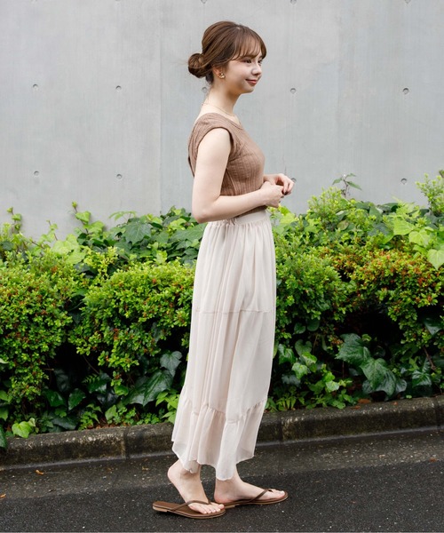 flower(フラワー)の「デイリーリブトップ(Tシャツ/カットソー・レディース・カーキ/アイボリー・FREE)」の14枚目の写真