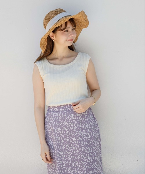 flower(フラワー)の「デイリーリブトップ(Tシャツ/カットソー・レディース・カーキ/アイボリー・FREE)」の10枚目の写真