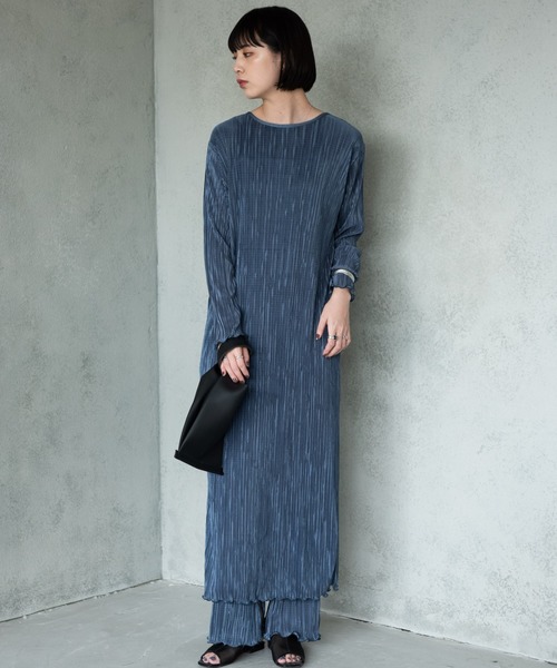 Aunt Marie's（アントマリーズ）の「【前後2WAY】ミニプリーツロングスリーブワンピース / AUNT MARIE'S（ワンピース・レディース・ブラック/ベージュ/グリーン/ブルー・FREE）」の14枚目の写真