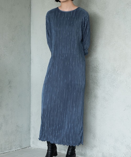 Aunt Marie's（アントマリーズ）の「【前後2WAY】ミニプリーツロングスリーブワンピース / AUNT MARIE'S（ワンピース・レディース・ブラック/ベージュ/グリーン/ブルー・FREE）」の8枚目の写真