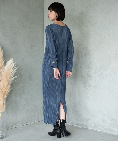 Aunt Marie's（アントマリーズ）の「【前後2WAY】ミニプリーツロングスリーブワンピース / AUNT MARIE'S（ワンピース・レディース・ブラック/ベージュ/グリーン/ブルー・FREE）」の10枚目の写真