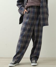 DOUBLE NAME | 【merモデルまるちゃん着用】チェックゆるテーパードパンツ(その他パンツ)