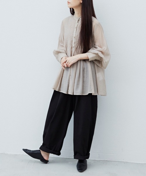 Libra Cue（リブラ キュー）の「Libra サーカスパンツ（チノパンツ・レディース・チャコールグレー/ブラック/ベージュ・FREE）」の10枚目の写真