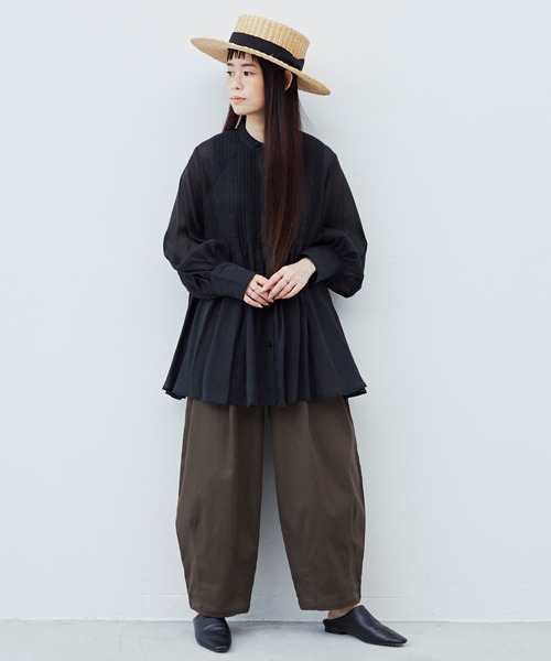 Libra Cue（リブラ キュー）の「Libra サーカスパンツ（チノパンツ・レディース・チャコールグレー/ブラック/ベージュ・FREE）」の9枚目の写真