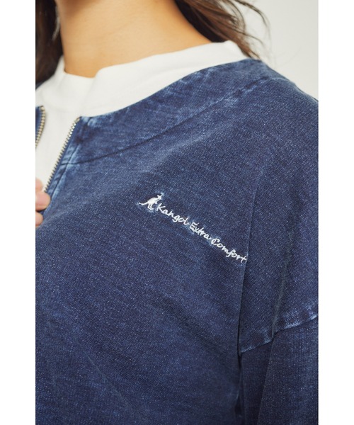 KANGOL EXTRA COMFORT(カンゴールエクストラコンフォート)の「【KANGOL EXTRA COMFORT(カンゴール エクストラ コンフォート)】刺繍ロゴ入りデニムブルゾン(ブルゾン・レディース・サックスブルー/インディゴブルー/ブラック・LL/L/M)」の16枚目の写真