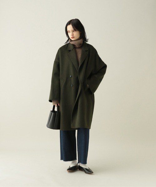 Foyer ルフォワイエ のファッション Le ジャケット アウター ウール混 コクーンシルエット チェスターコート リバーチェスター チェスターコート Le 短納期 チェスターコート