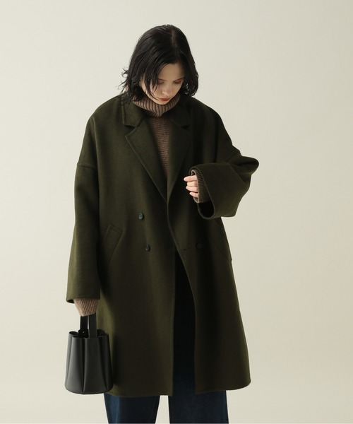 Foyer ルフォワイエ のファッション Le ジャケット アウター ウール混 コクーンシルエット チェスターコート リバーチェスター チェスターコート Le 短納期 チェスターコート