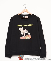 【TOM and JERRY/トム&ジェリー】 裏毛トレーナー 袖プリント ユニセックス