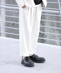 tk.TAKEO KIKUCHI | 【WEB限定】WEARISTA こーせ×tk.TAKEO KIKUCHI ポリツイルテーパードパンツ（セットアップ対応）(スーツパンツ)