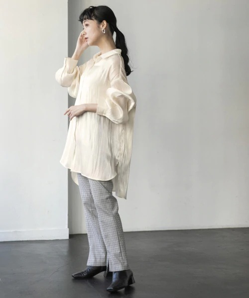 LOWRYS FARM（ローリーズファーム）の「チェックフロントスリットパンツ　926402（その他パンツ・レディース・チャコールグレー/ブラウン・MEDIUM/LARGE）」の13枚目の写真