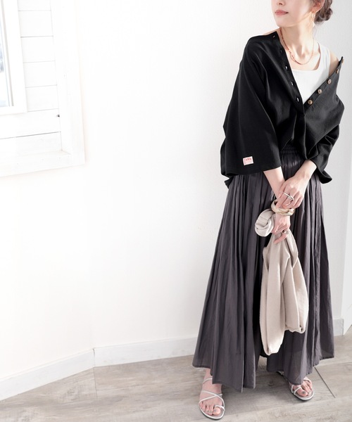 Java（ジャバ）の「《JaVaジャバ コラボ》綿100％　前後２way楽しめる♪ヘンリーラグラントップス（Tシャツ/カットソー・レディース・ホワイト/ブラック/ナチュラル/グレイッシュベージュ・MEDIUM/LARGE/X-LARGE）」の6枚目の写真