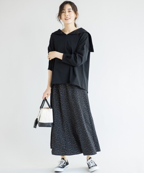 THE SHOP TK （ザ ショップ ティーケー ）の「◆【VERY6月号掲載】ランダムドットデシンフレアスカート（スカート・レディース・ブラック系/ベージュ系・13/12）」の9枚目の写真