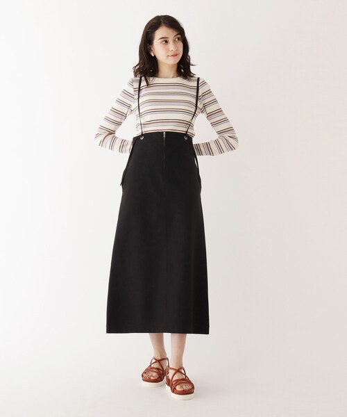 AG by aquagirl（エージーバイアクアガール）の「◆ハトメフロントZIPサス付きスカート（スカート・レディース・ホワイト系/ガンメタ/ブラック・36/38/40）」の3枚目の写真