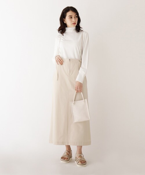 AG by aquagirl（エージーバイアクアガール）の「◆ハトメフロントZIPサス付きスカート（スカート・レディース・ホワイト系/ガンメタ/ブラック・36/38/40）」の4枚目の写真