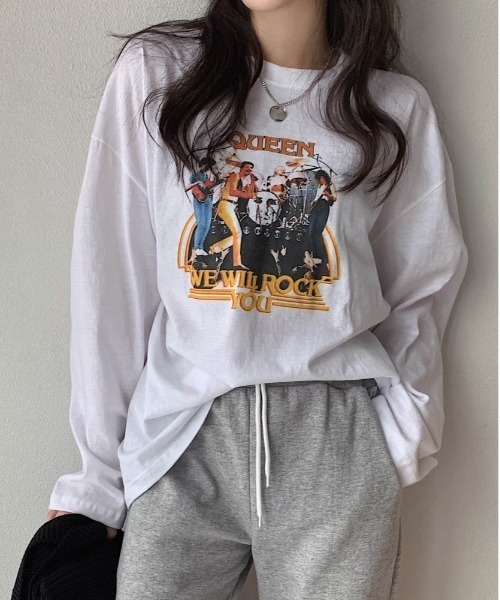 merongshop(メロンショップ)の「MERONGSHOP ハーマジェスティTシャツ(Tシャツ/カットソー・レディース・アイボリー/ブラック・FREE)」の2枚目の写真