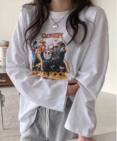 merongshop(メロンショップ)の「MERONGSHOP ハーマジェスティTシャツ(Tシャツ/カットソー・レディース・アイボリー/ブラック・FREE)」の3枚目の写真