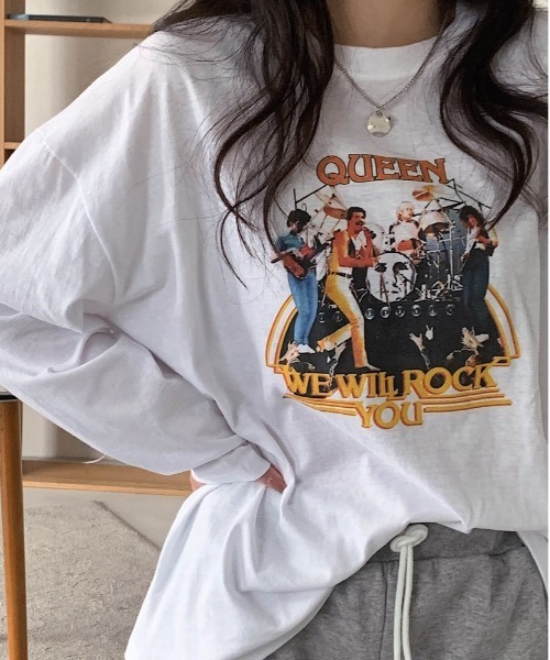 merongshop(メロンショップ)の「MERONGSHOP ハーマジェスティTシャツ(Tシャツ/カットソー・レディース・アイボリー/ブラック・FREE)」の9枚目の写真