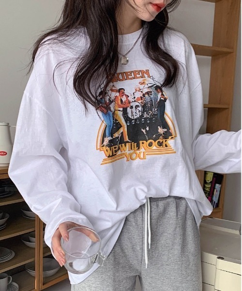 merongshop(メロンショップ)の「MERONGSHOP ハーマジェスティTシャツ(Tシャツ/カットソー・レディース・アイボリー/ブラック・FREE)」の6枚目の写真