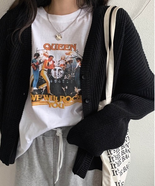 merongshop(メロンショップ)の「MERONGSHOP ハーマジェスティTシャツ(Tシャツ/カットソー・レディース・アイボリー/ブラック・FREE)」の8枚目の写真