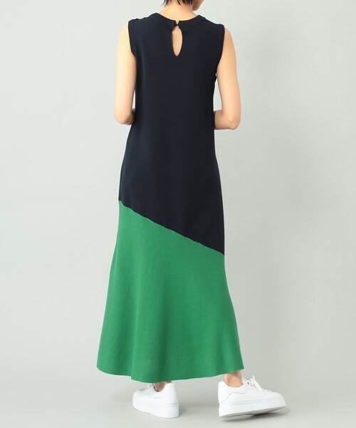 GRACE CLASS(グレースクラス)の「バイカラーニットワンピース(ワンピース・レディース・ホワイト/ネイビー・36)」の3枚目の写真