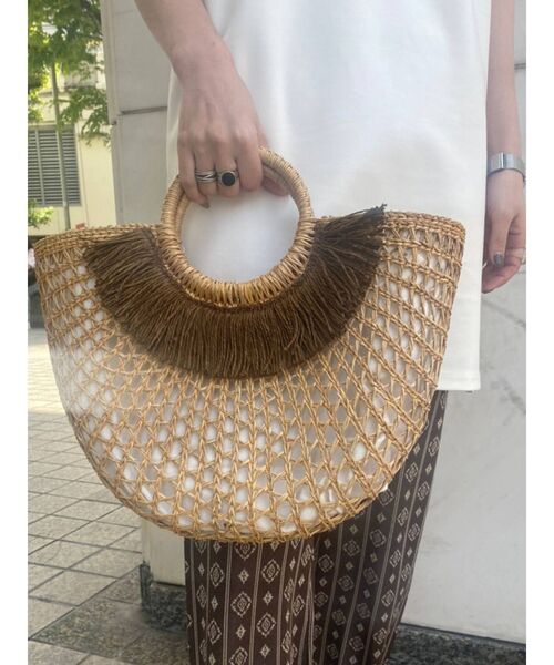 MURUA（ムルーア）の「フリンジカゴバッグ（かごバッグ・レディース・ベージュ・FREE）」の12枚目の写真