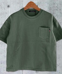 【USAコットン綿100%】ビッグシルエットポケット付き無地半袖Tシャツ カットソー キッズ