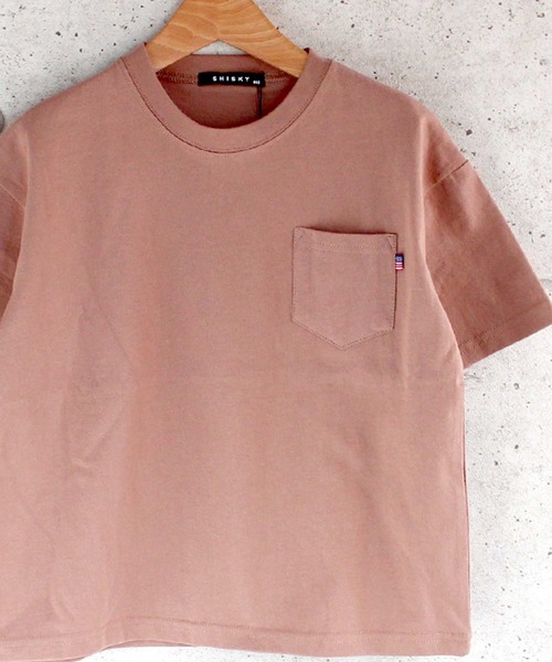 THE CASUAL（カジュアル）の「【USAコットン綿100%】ビッグシルエットポケット付き無地半袖Tシャツ カットソー キッズ（Tシャツ/カットソー・キッズ・オフホワイト/モカ/ネイビー/ピンク/ブラック/カーキ/ベージュ/ラベンダー/チャコール/ミント・130cm/110cm/140cm/150cm/120cm/160cm）」の12枚目の写真