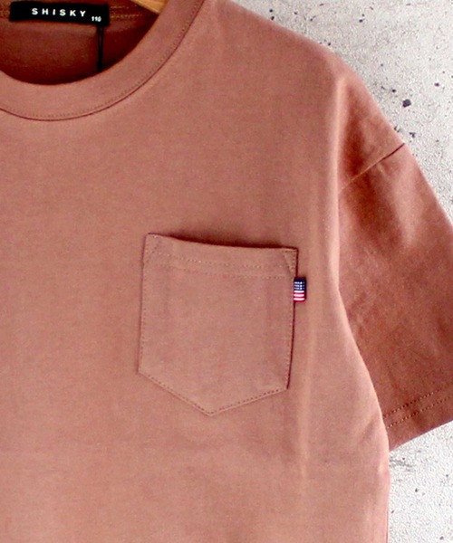 THE CASUAL（カジュアル）の「【USAコットン綿100%】ビッグシルエットポケット付き無地半袖Tシャツ カットソー キッズ（Tシャツ/カットソー・キッズ・オフホワイト/モカ/ネイビー/ピンク/ブラック/カーキ/ベージュ/ラベンダー/チャコール/ミント・130cm/110cm/140cm/150cm/120cm/160cm）」の13枚目の写真