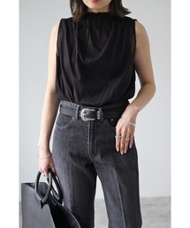 Bonjour Sagan | 【2021 S/S 新作】フリルネックノースリーブブラウス(タンクトップ)