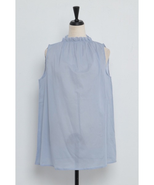 Bonjour Sagan(ボンジュールサガン)の「フリルネックノースリーブブラウス(タンクトップ・レディース・ホワイト/ブラック/サックスブルー・FREE)」の20枚目の写真