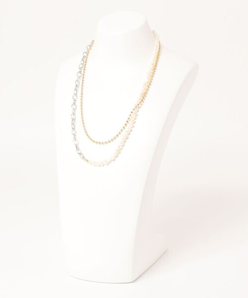 mou(モウ)の「Mixed chain necklace(ネックレス・レディース・ゴールド・FREE)」の3枚目の写真