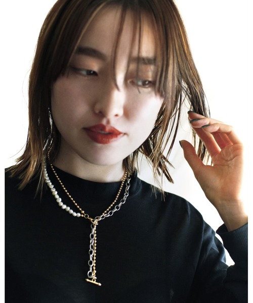 mou(モウ)の「Mixed chain necklace(ネックレス・レディース・ゴールド・FREE)」の4枚目の写真