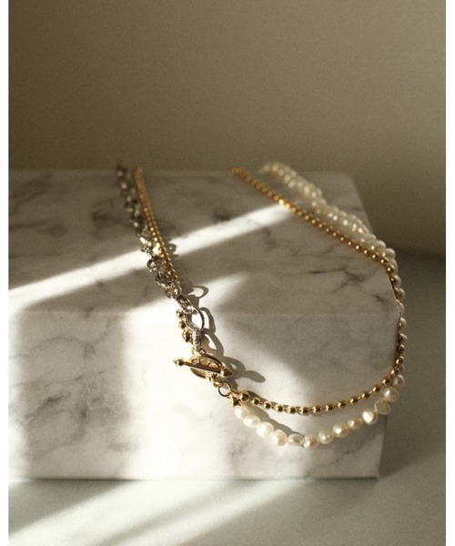 mou(モウ)の「Mixed chain necklace(ネックレス・レディース・ゴールド・FREE)」の9枚目の写真