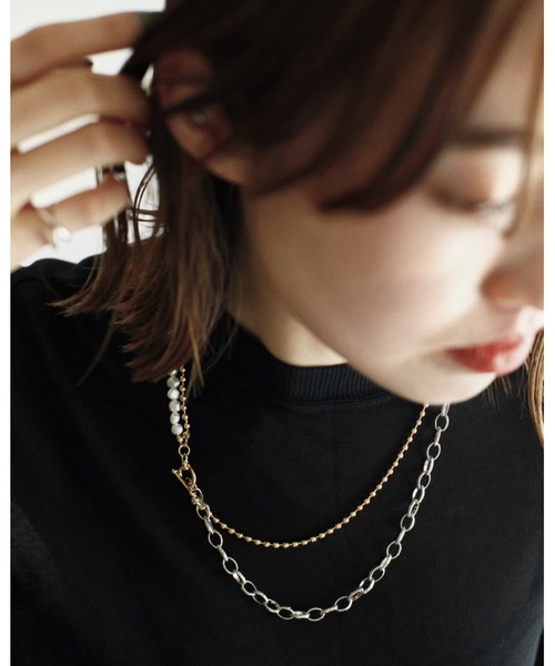 mou(モウ)の「Mixed chain necklace(ネックレス・レディース・ゴールド・FREE)」の10枚目の写真