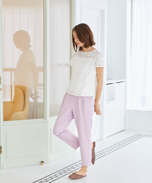 Rewde（ルゥデ）の「【雑誌掲載・TV着用】イージーテーパードパンツ（1R12-03069）（その他パンツ・レディース・ブラック/ブルー/キナリ/ピンク・S/M）」の5枚目の写真