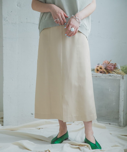 ITEMS URBANRESEARCH(アイテムズ アーバンリサーチ)の「リネンライクタイトスカート(スカート・レディース・チャコールグレー/ベージュ/グレー・FREE)」の1枚目の写真