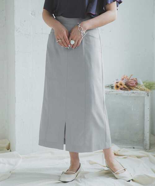 ITEMS URBANRESEARCH(アイテムズ アーバンリサーチ)の「リネンライクタイトスカート(スカート・レディース・チャコールグレー/ベージュ/グレー・FREE)」の3枚目の写真