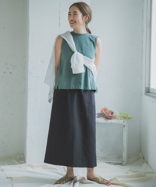 ITEMS URBANRESEARCH(アイテムズ アーバンリサーチ)の「リネンライクタイトスカート(スカート・レディース・チャコールグレー/ベージュ/グレー・FREE)」の11枚目の写真