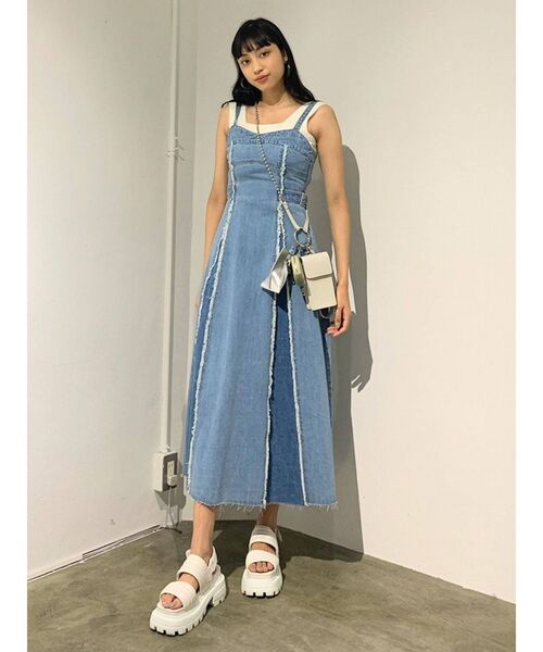 EMODA（エモダ）の「サイドベルトデニムワンピース（ワンピース