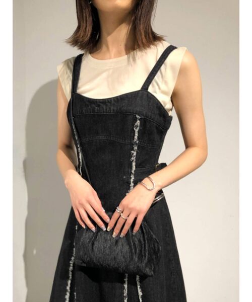 EMODA（エモダ）の「サイドベルトデニムワンピース（ワンピース・レディース・ホワイト/ライトブルー/ブラック・SMALL/MEDIUM）」の12枚目の写真