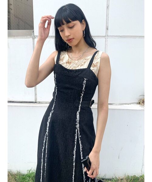 ワンピース サイドベルト デニム 人気 EMODA（エモダ）の「サイドベルトデニムワンピース（ワンピース