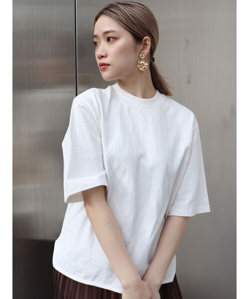 MURUA（ムルーア）の「USコットンベーシックTee（Tシャツ/カットソー・レディース・ホワイト/ブラック/ダークグレー/モカ・FREE）」の2枚目の写真