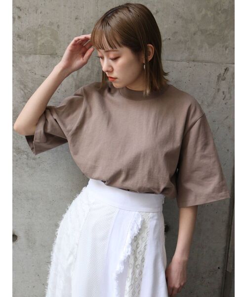 MURUA（ムルーア）の「USコットンベーシックTee（Tシャツ/カットソー・レディース・ホワイト/ブラック/ダークグレー/モカ・FREE）」の9枚目の写真