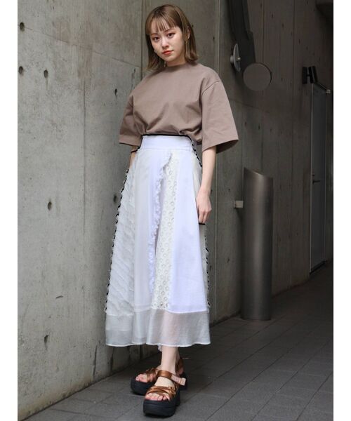 MURUA（ムルーア）の「USコットンベーシックTee（Tシャツ/カットソー・レディース・ホワイト/ブラック/ダークグレー/モカ・FREE）」の7枚目の写真